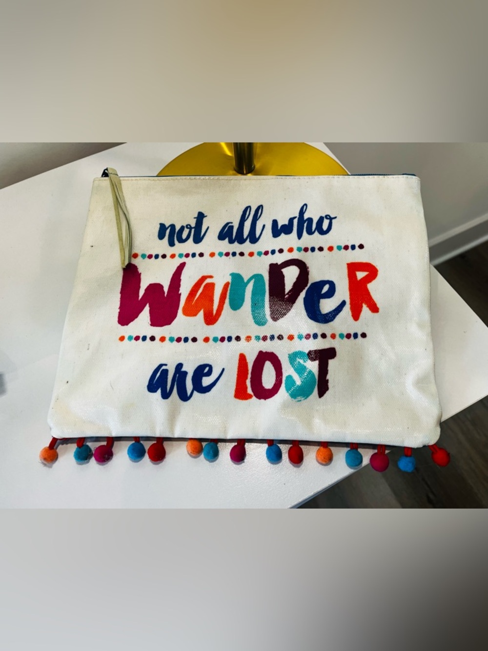 Canvas Pouch - "Not All Who Wander Are Lost" - Multicolor